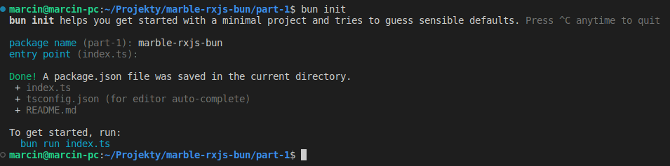 terminal with bun init script