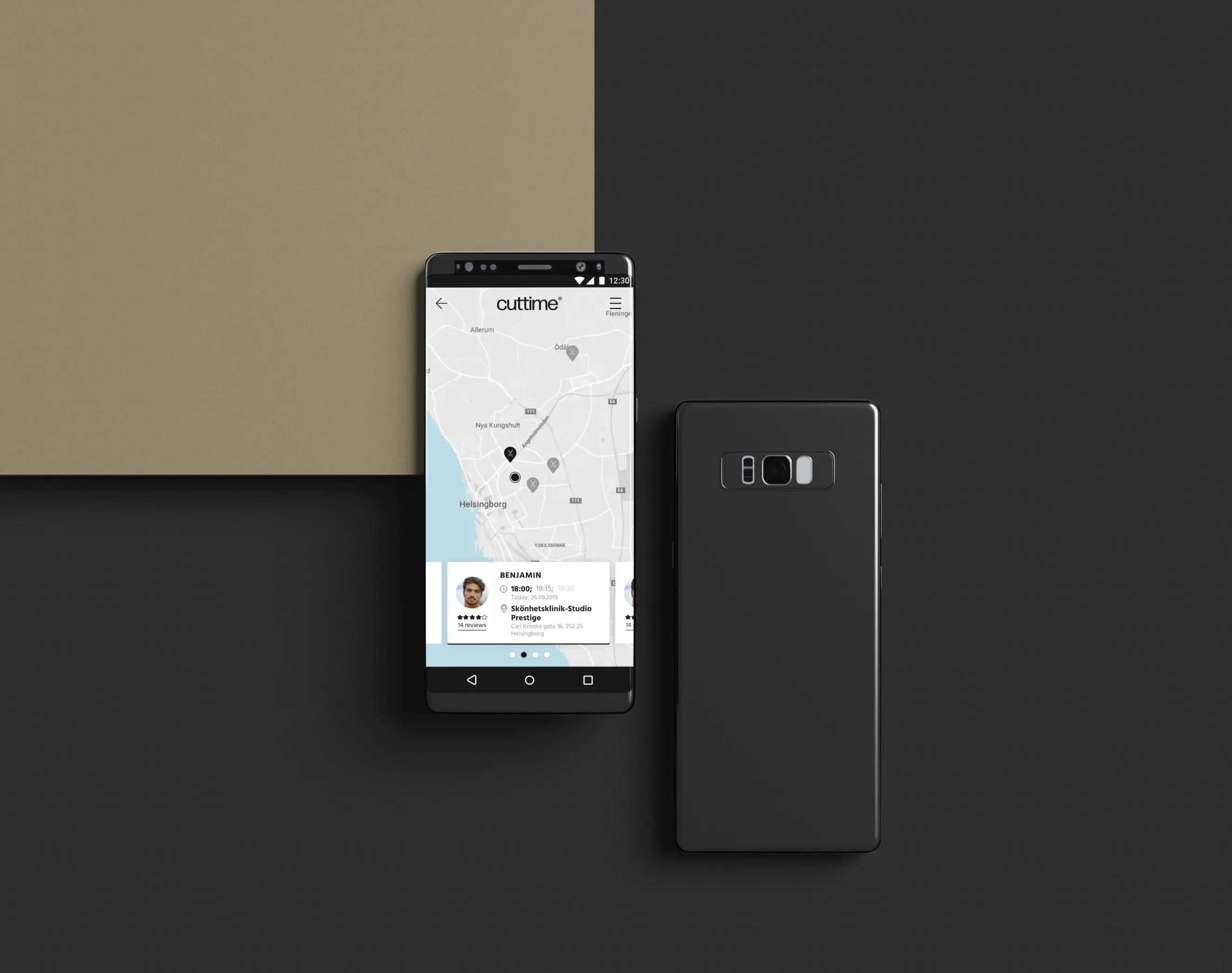 Cuttime project  - view on mobile