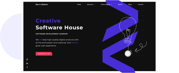 Dev and Deliver CREATIVE SOFTWARE HOUSE SPECIALISING IN JS FRAMEWORKS LIKE REACT / NEXTJS OR NODE