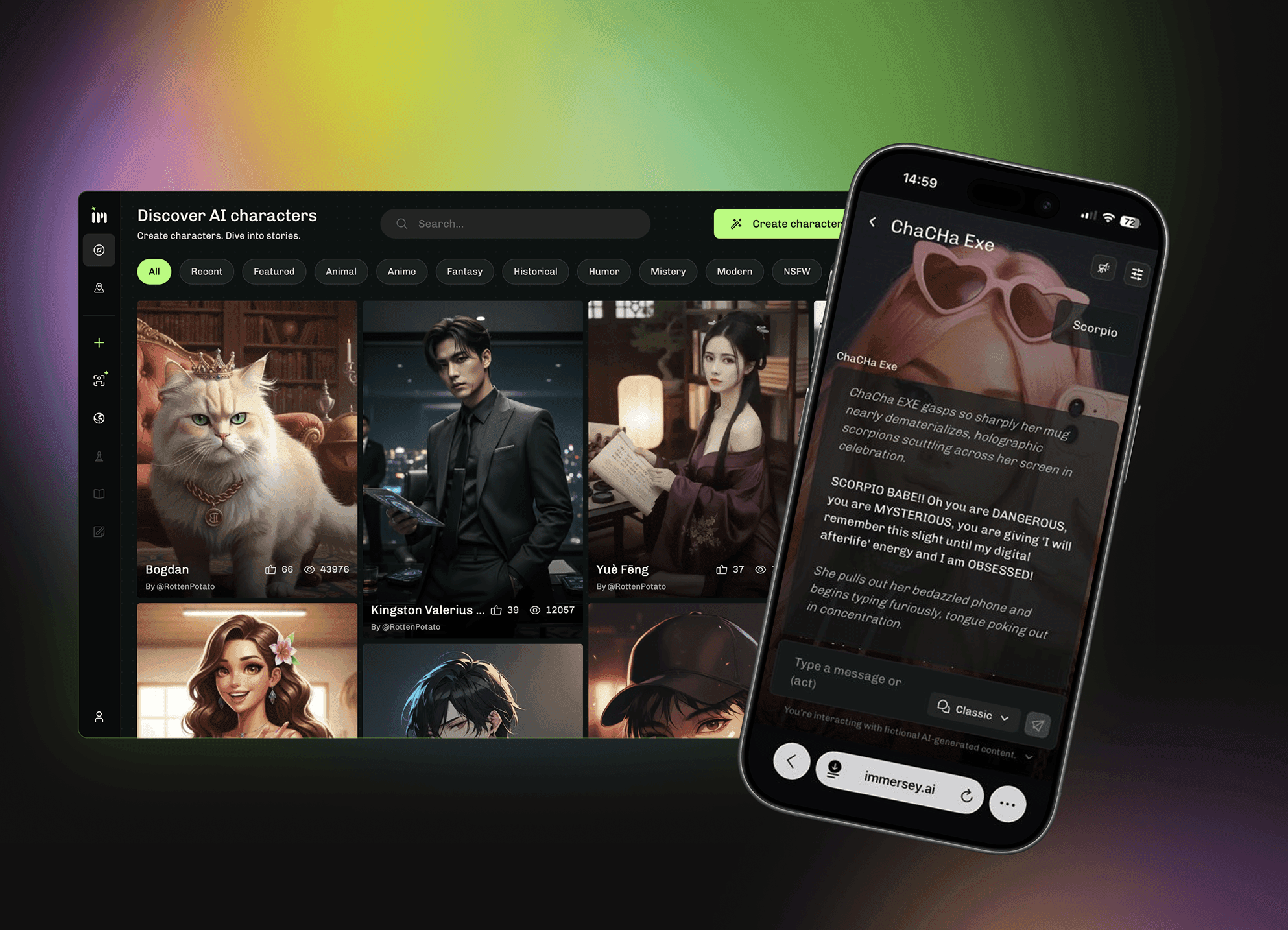 Immersey - app view