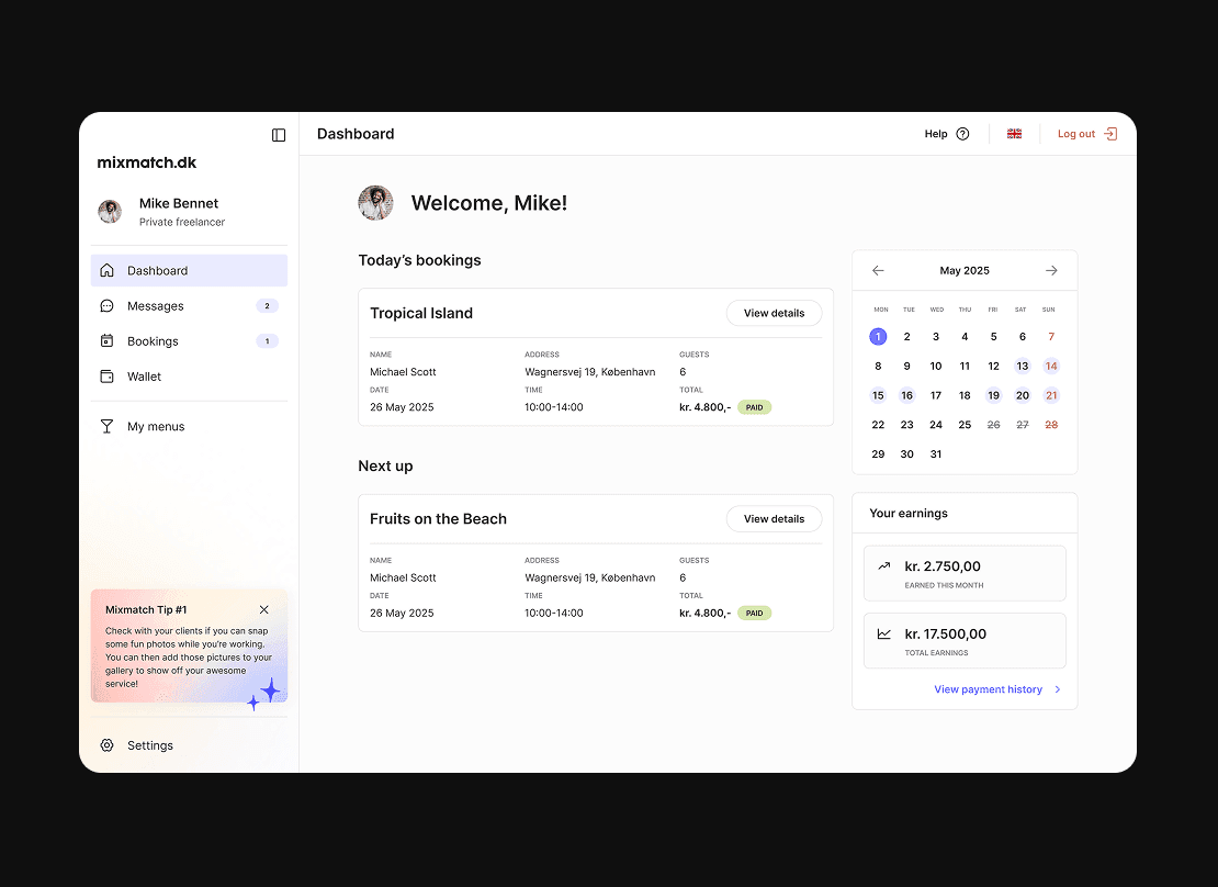 dashboard view